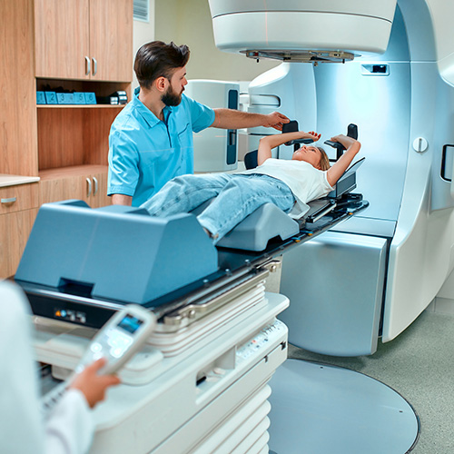 Doctor performing surgery with a team